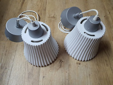 2x Ikea Hängelampe Porzellan Bista, Plissee  weiß Vintage, Stilleben Deckenlampe