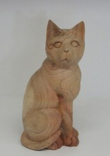 Holzskulptur Katze aus