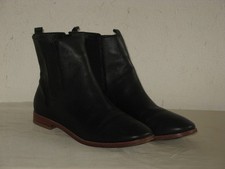 flip*flop Stiefelette schwarz Ankle Boots Gr. 40 Leder Chelsa Style schmale Füße