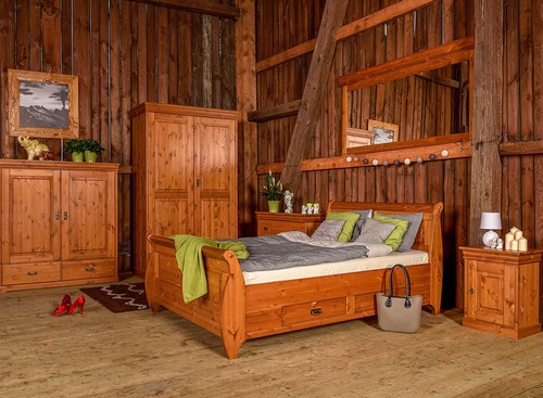 Bauern schlafzimmer bett holz - bauern,