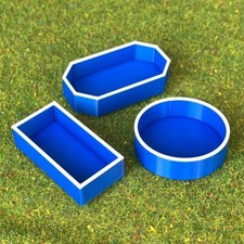 H0 Pool Set, Modelleisenbahn Garten Schwimmbad 1:87