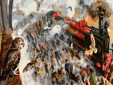 Harry Potter Bild, Eule, Zug  40x50 cm