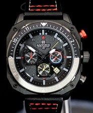 Edle XL Naviforce Herren Männer Armband Uhr Chronograph Stoppuhr Datum NEU