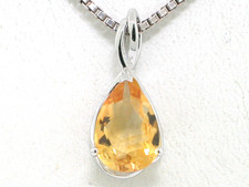 Citrin Anhänger 585 Weißgold