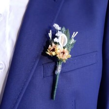 10 St. x Hochzeitsanstecker, Gästeanstecker mit einer Anstecknadel. Handarbeit