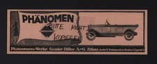ZITTAU, Werbung 1919, Phänomen-Werke Gustav Hiller AG Automobil Kfz