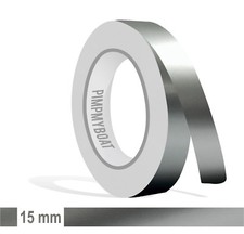 ZIERSTREIFEN 15mm SILBER METALLIC GLANZ 10m Auto silver Stripe Boot 1,5 cm Dekor