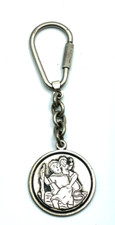 Vintage 925 Silber Hl. Christophorus Auto Fahrer Schutzamulett Schlüsselanhänger