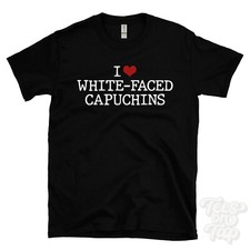 I LOVE WHITE-FACE CAPUCHINS T-SHIRT Herz Affen Primaten Tierwelt Natur cool