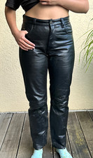 Coole MAFFAY LEDER Hose Five-Pocket Gr. 44 (Damen ca. Gr. 40) schwarz - TOP!