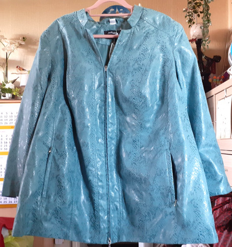 Mintfarbene lederimitatjacke - mintfarbene,