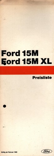 Prospekt preisliste ford 15m - preisliste,