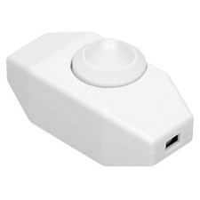 Schnur-Zwischendimmer Dimmer mit Schalter Rädchen - stufenlos - 80W - Weiß