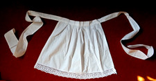 Dirndlschürze  60er-J.  edle Häkelspitze kräftiges Leinen Handarbeit ungebraucht