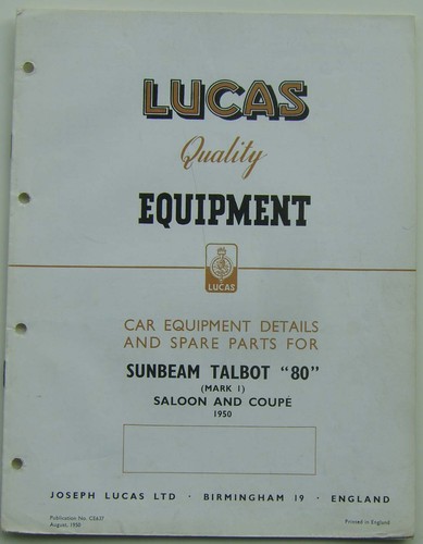 Sunbeam talbot 1950 lucas - 80,