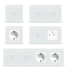 LUXUS-TIME Touch Lichtschalter Wechselschalter Dimmer Glasrahmen Steckdosen Glas