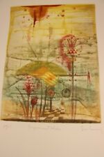 Originalgrafik Rene Carcan Etching Aquatinta "Impression Florale"