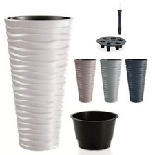 Blumenkübel Blumentopf Pflanztopf Pflanzkübel Slim Welle-Design Bewässerung Wahl