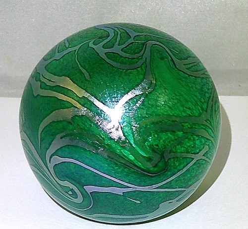 Glas paperweight okra - -,