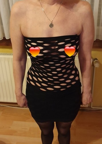 Trägerloses loch netzkleid - trägerloses, loch/netzkleid