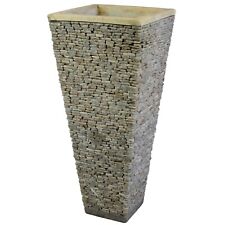 Wuona Balinesische Stein-Vase 80 cm Blumenvase Pflanzkübel Blumentopf Kübel Deko