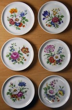 Vintage - 6er Untertassen-Set mit Blumen - von Porzellanmanufaktur Fürstenberg