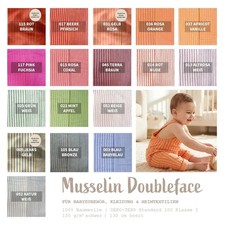 Musselin bedruckt streifen - musselin,