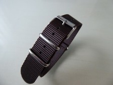 Natoband Nylon Braun 20mm NATOBAND Dornschließe mit nicht sichtbaren Löchern
