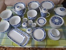 Geschirr Einzelteile Melitta, blau gemustert, 60er Jahre?