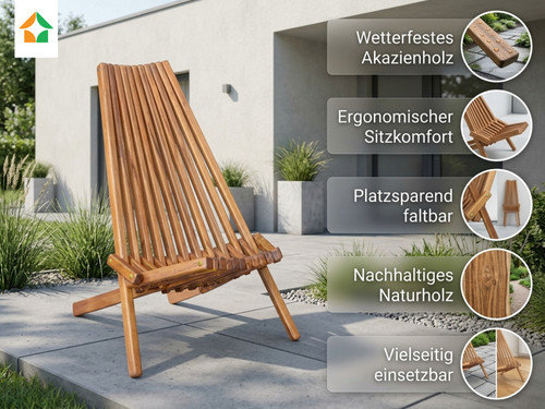 Holzliegestuhl klappbar aus