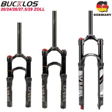 BUCKLOS 20/24/26/27,5/29" Luftfedergabel 120/100mm Federweg 9mm QR 1-1/8" gabel