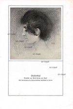 Studienkopf - Franz von Stuck - 1915 - Historischer Kunstdruck ~16x24cm