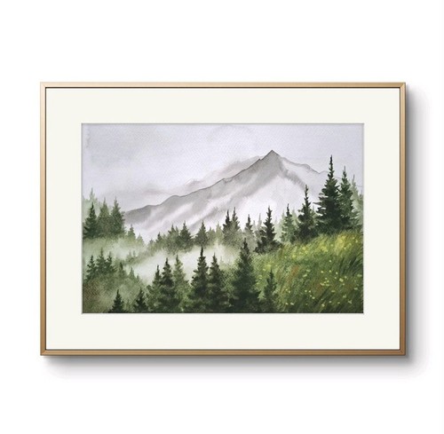 Aquarell original berg - aquarell,