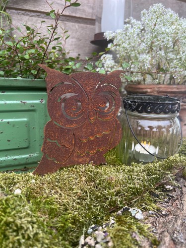 Gartendeko eule mit - gartendeko, schraube