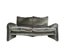Cassina Maralunga Zweisitzer Sofa Vico Magistretti Stoff kord Couch