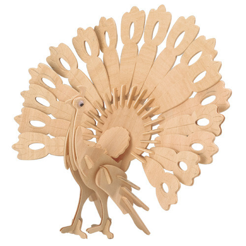 Pfau holzbausatz holz vogel - 3d,