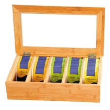 KESPER Teebox Teekiste Tee Teebeutelbox Tee Aufbewahrungsbox Kapsel-Box Holzbox