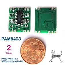2 Stück PAM8403 Module - Miniatur 3W digitale Stereo-Verstärkermodule bei 5 VDC