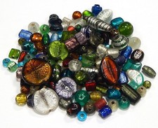 Glasperlen Lampwork Groß Perlen 500g Perlenset Silberfolien Perlenmischung Mix8