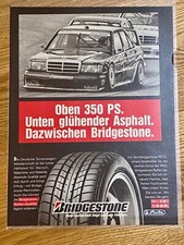 Bridgestone Reifen Mercedes 190E Evo 2 DTM W201 1992 Vintage Ad Werbung Reklame