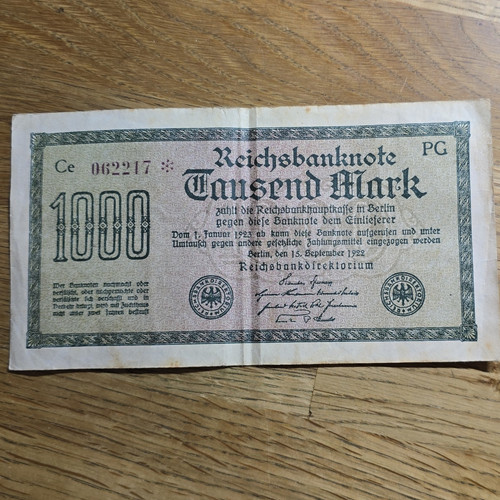 Reichsbanknote 1000 mark - reichsbanknote, 1922