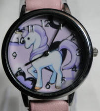 Weiß/Silber Einhorn Quarz Analog Kinder Armbanduhr