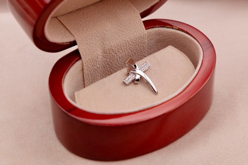 Damen weißgold diamant kreuz - weißgold,