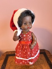 Vintage Zapf Creation Süße Baby Puppe im Weihnachtsoutfit  Kunststoff 46 cm