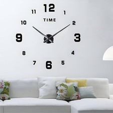 Schwarz Moderne 3D XXL Wanduhr