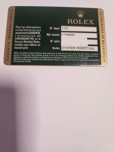 Rolex garantie original - rolex,