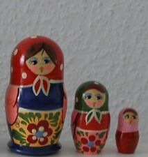 Russische Matroschka! Babuschka. Matrjoschka. 3 Holz-Puppen! SCHÖNES GESCHENK!