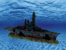 Aquarium Deko 🐟 SCHIFFSWRACK 🐟 Kriegsschiff Terrarium Dekoration Zubehör Höhle