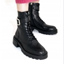 ZARA Damen Stiefel Boots Winterschuhe Echt Leader Gr. 41