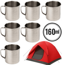 6 Camping Becher Stahl